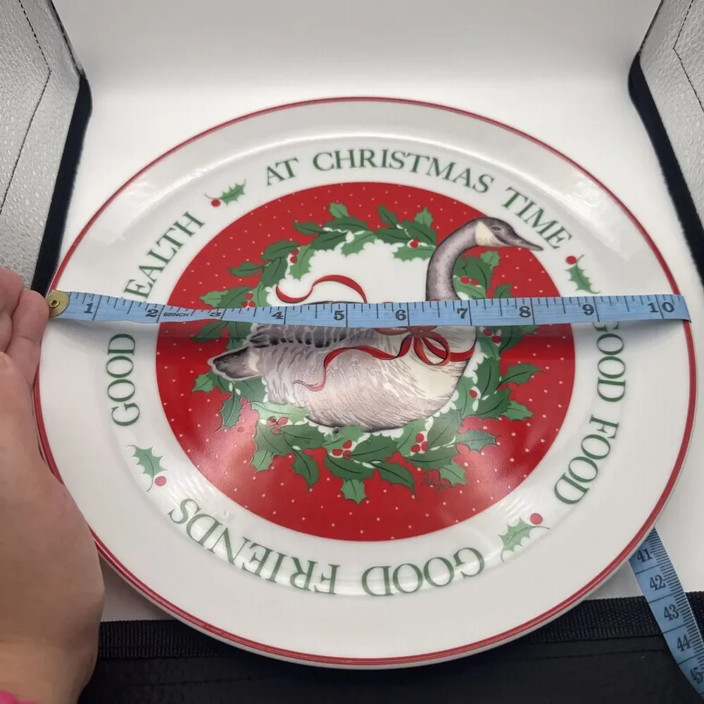 Christmas Goose Plate Vintage George Good Salad Plate Fabritzio, EUC!